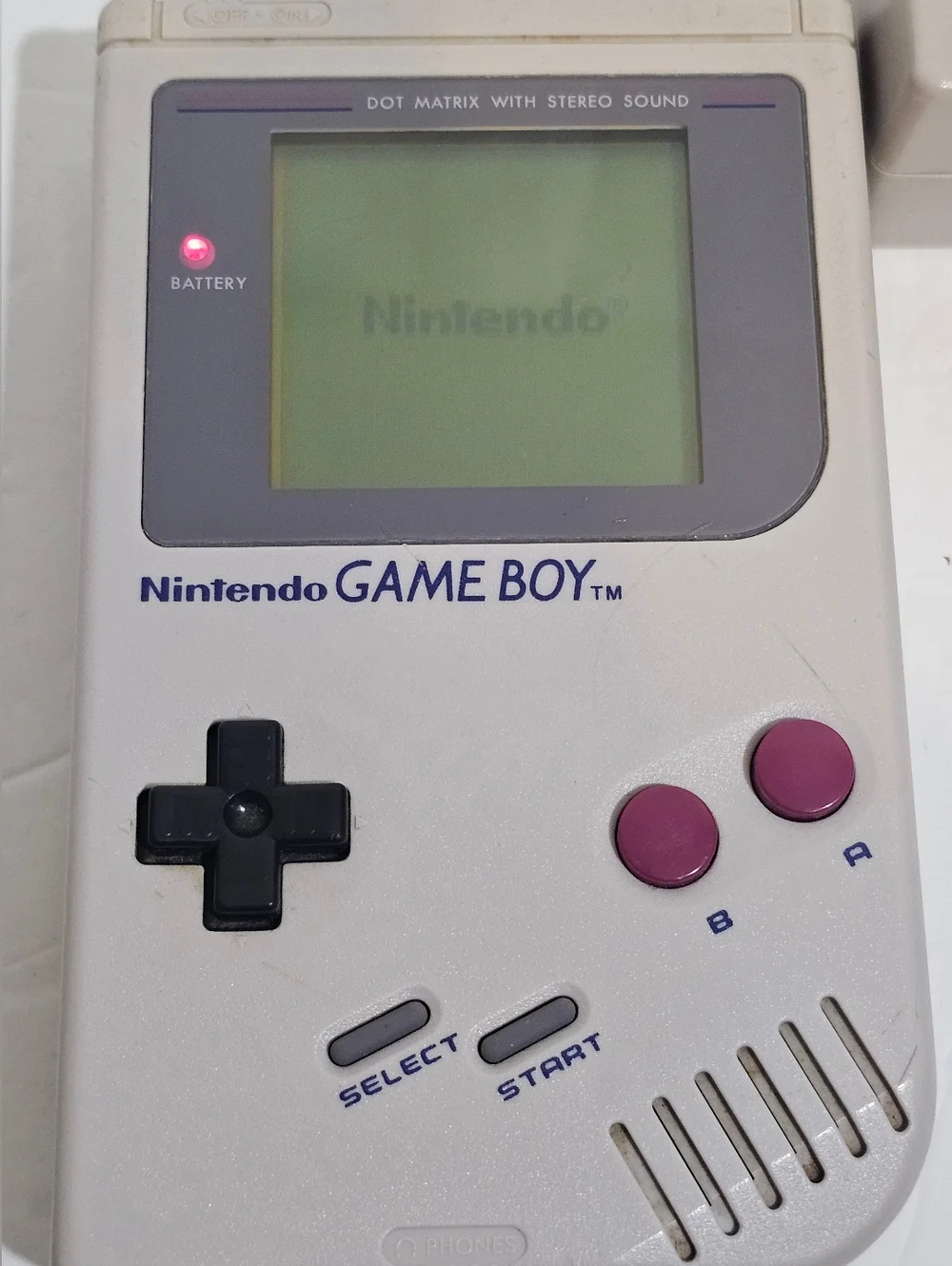 Original Vintage Nintendo Gameboy Console, Racing Game And Adapter Bundle